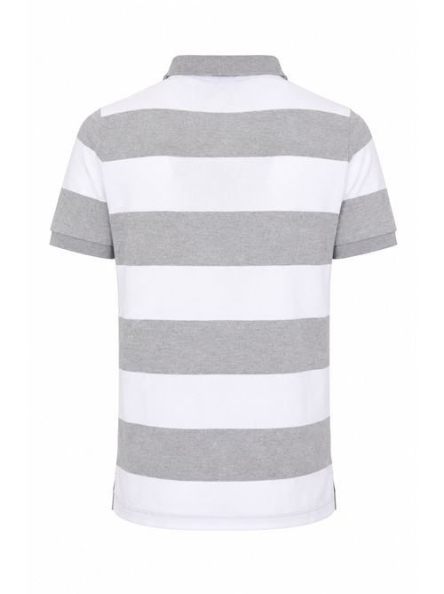 Polo Cordero in misto cotone a righe Bianco Grigio JOHNNY LAMBS | CORDERO001
